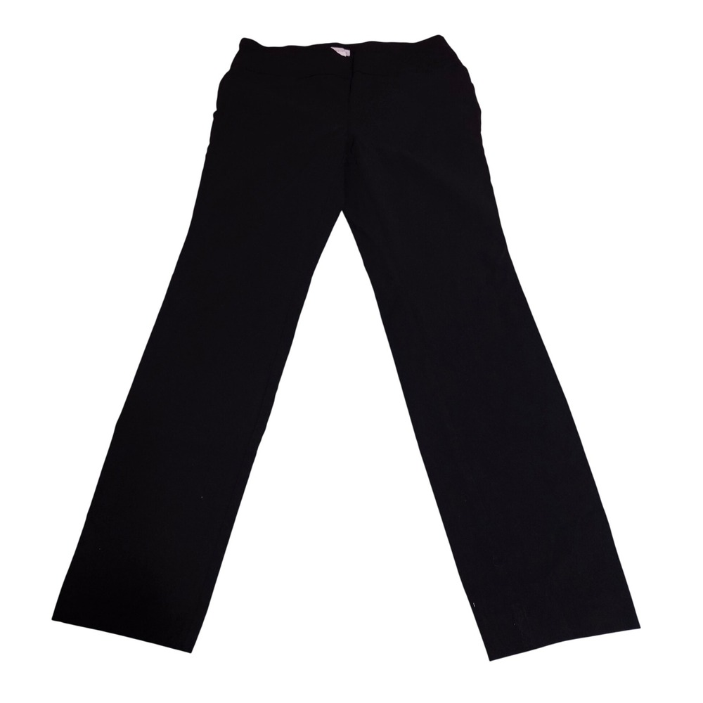 Van Heusen Black Stretch Straight Leg Dress Pants Womens 8 Short Trousers
